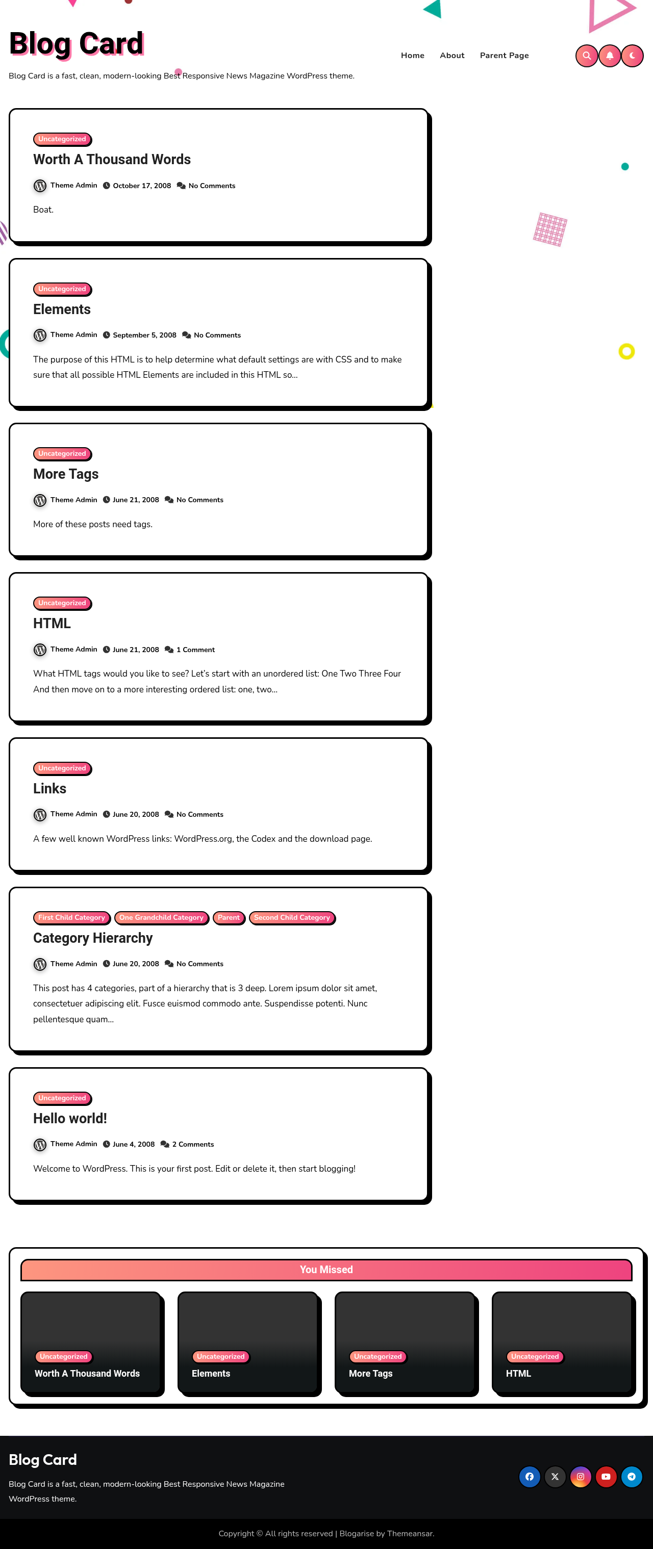 Десктоп (ниже) — Blog Card