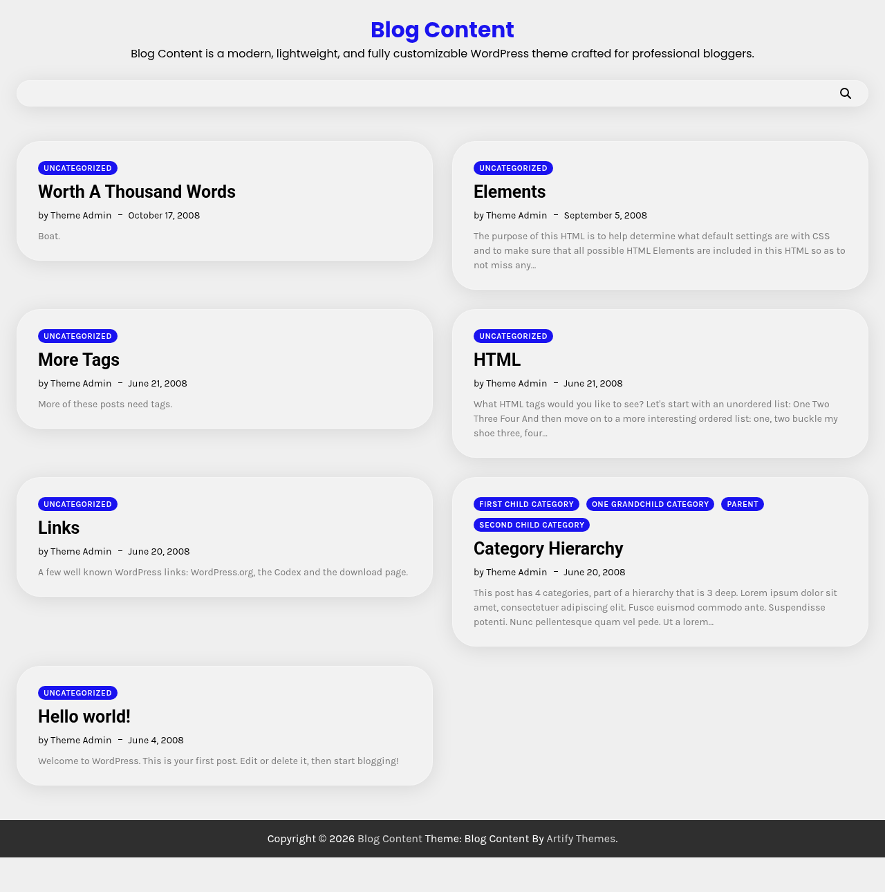 Десктоп (ниже) — Blog Content