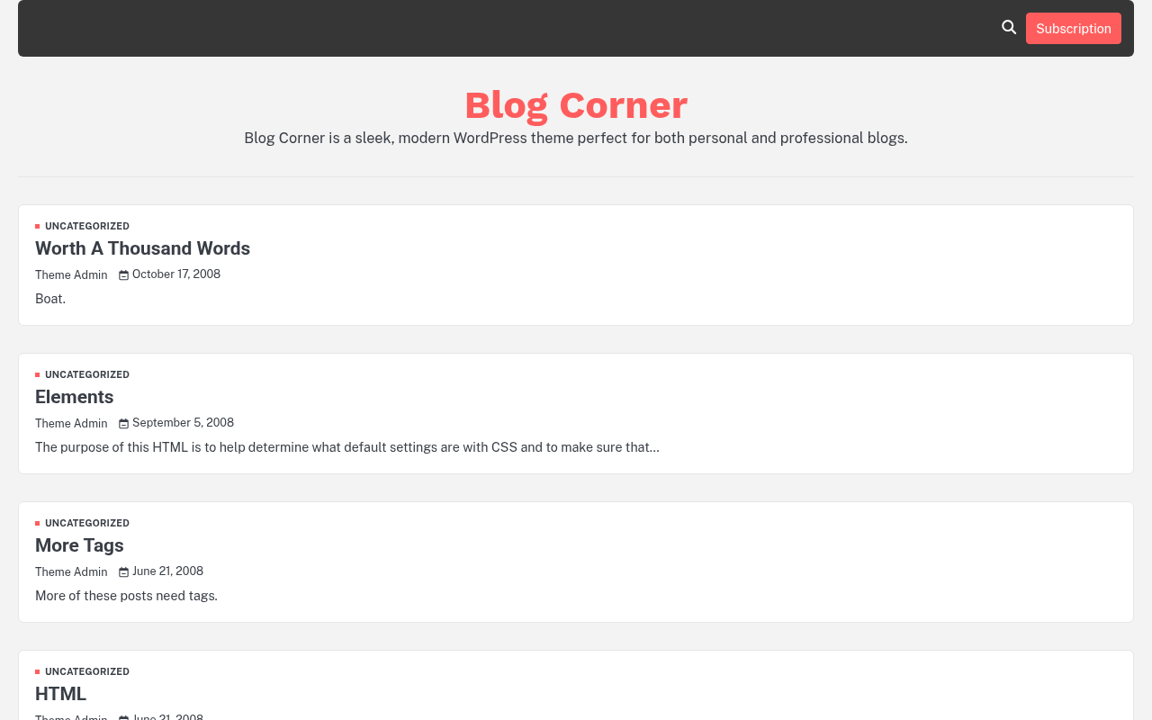 Десктоп — Blog Corner