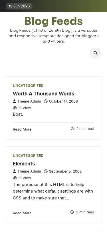 Мобильный вид — Blog Feeds