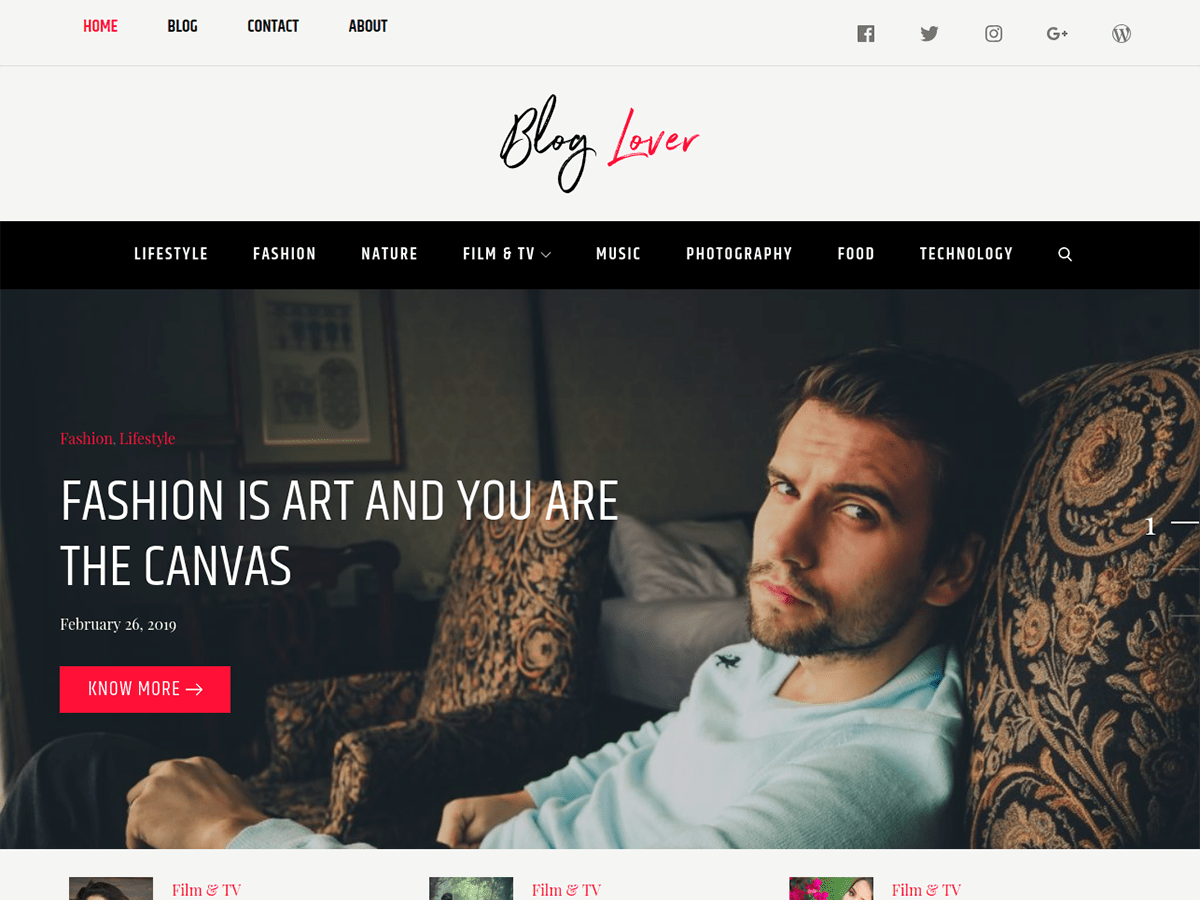 Тема Blog Lover для WordPress