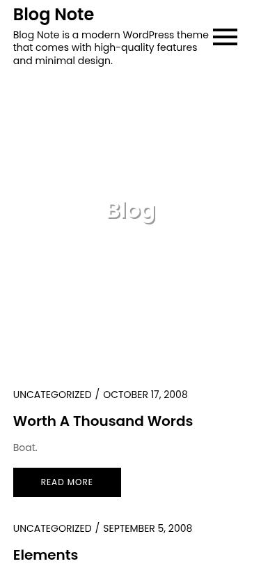 Мобильный вид — Blog Note