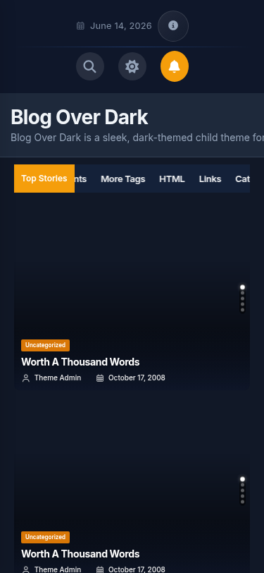 Мобильный вид — Blog Over Dark