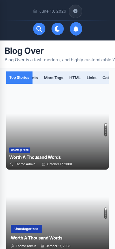 Мобильный вид — Blog Over