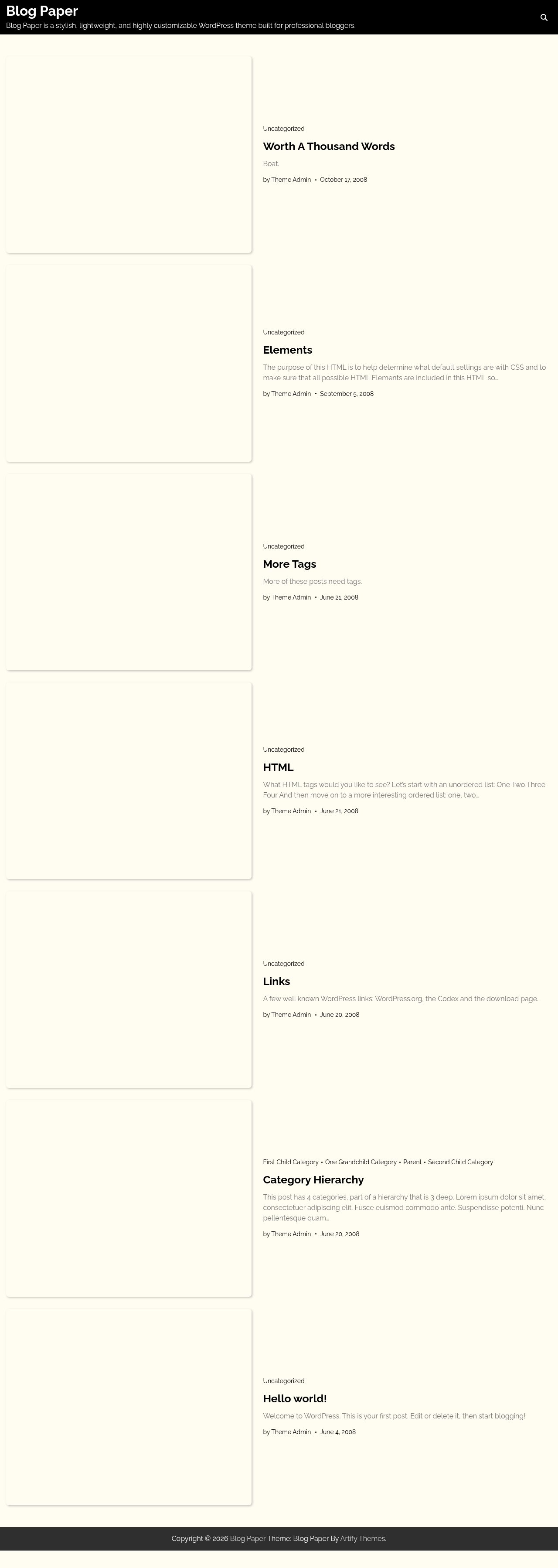 Десктоп (ниже) — Blog Paper