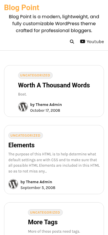 Мобильный вид — Blog Point