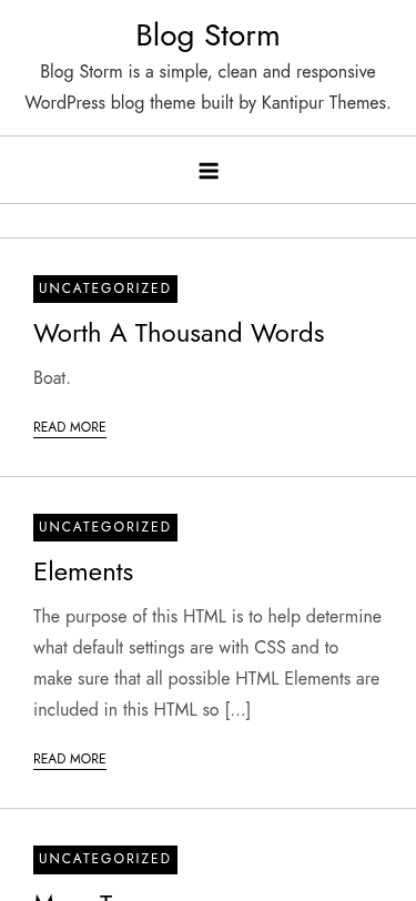 Мобильный вид — Blog Storm