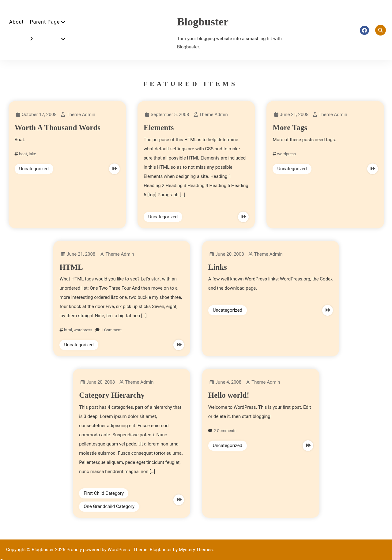 Десктоп (ниже) — Blogbuster