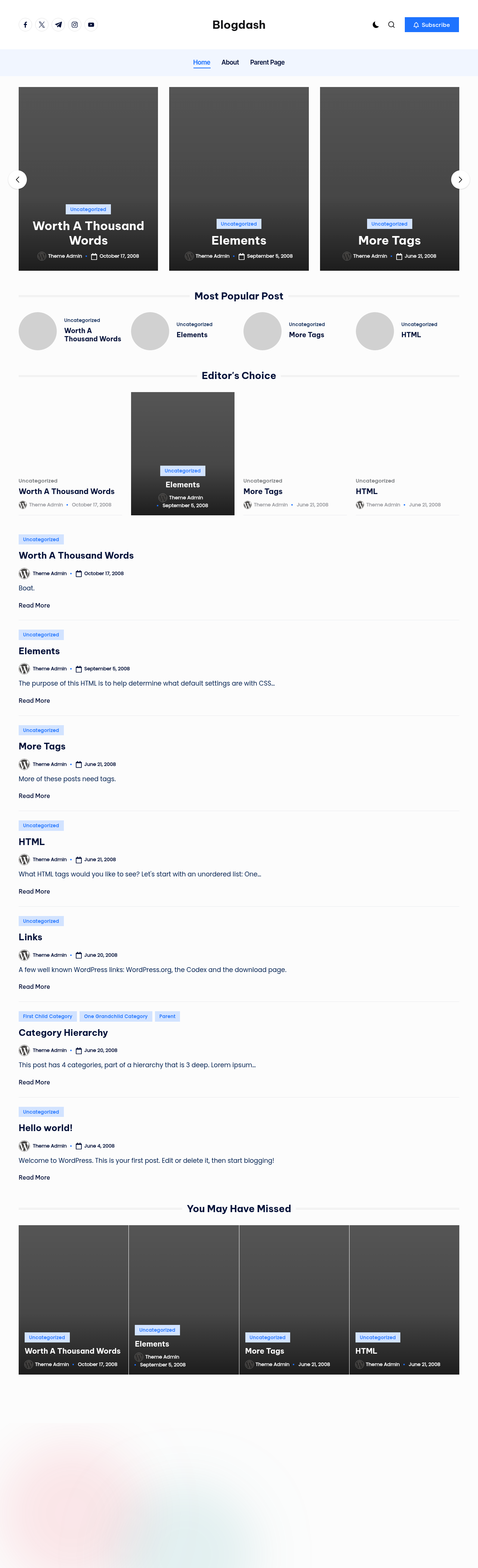 Десктоп (ниже) — Blogdash