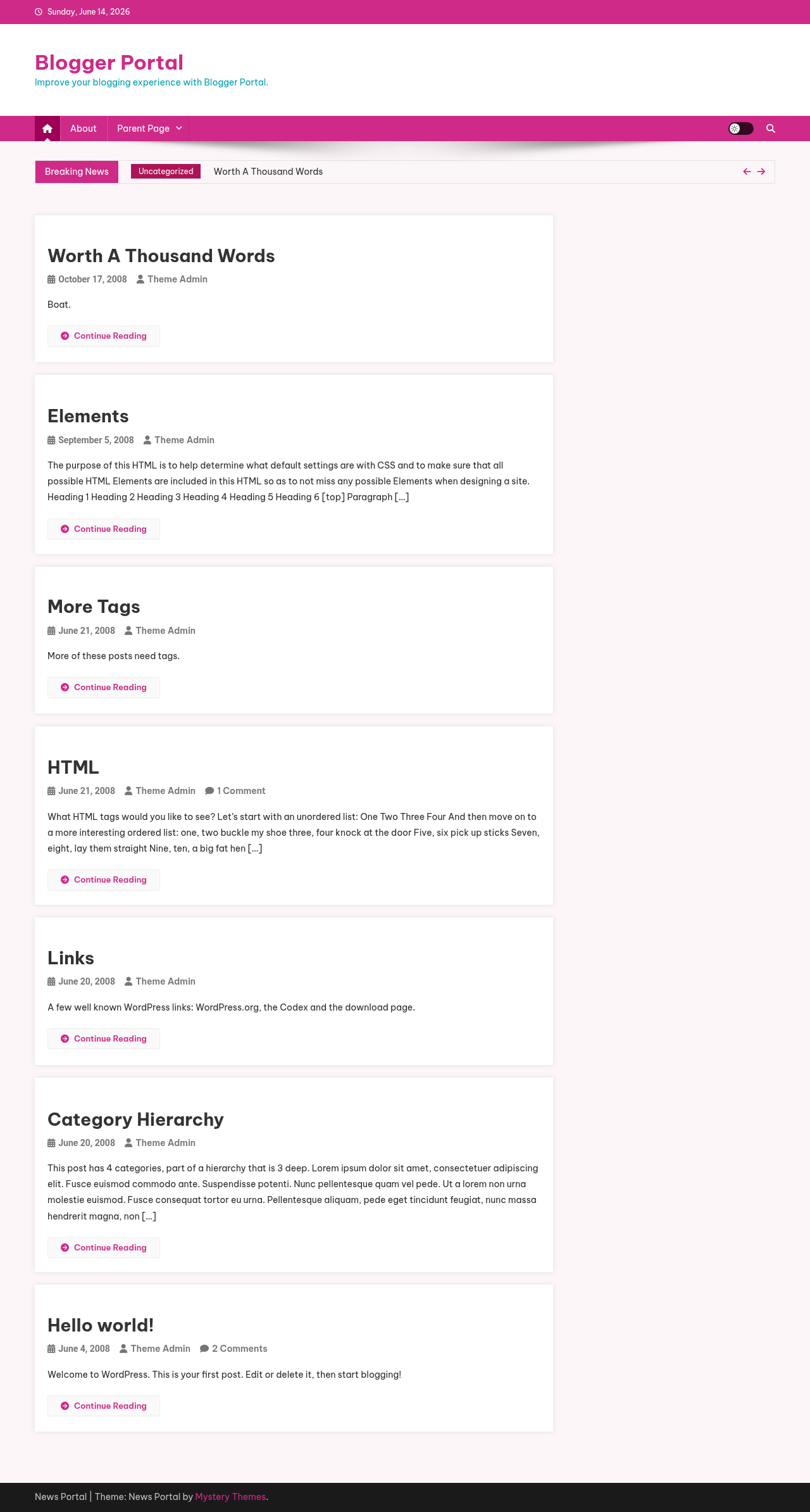 Десктоп (ниже) — Blogger Portal