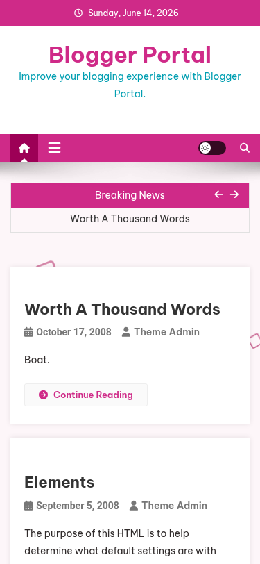 Мобильный вид — Blogger Portal