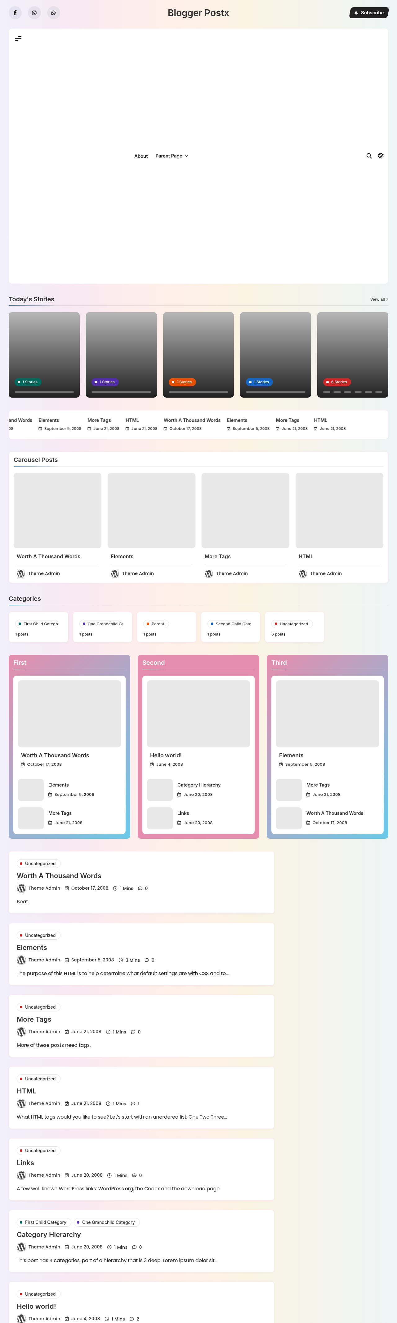 Десктоп (ниже) — Blogger Postx