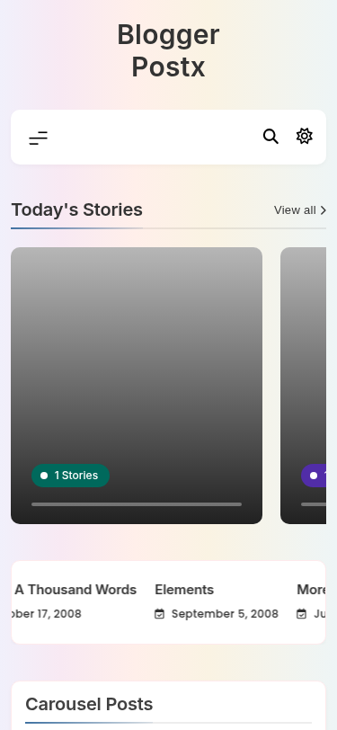 Мобильный вид — Blogger Postx