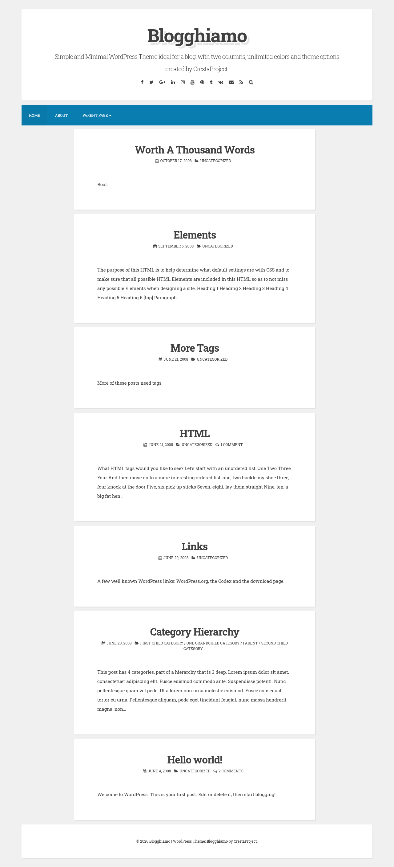 Десктоп (ниже) — Blogghiamo