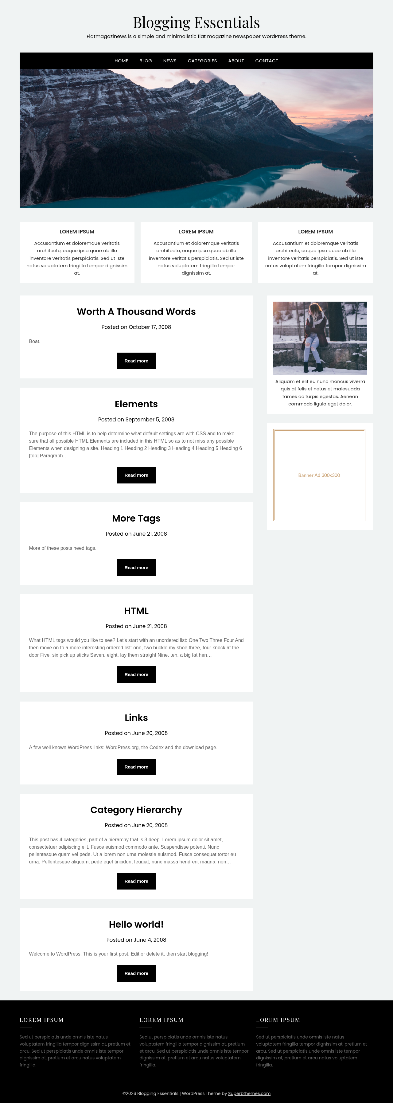 Десктоп (ниже) — Blogging Essentials