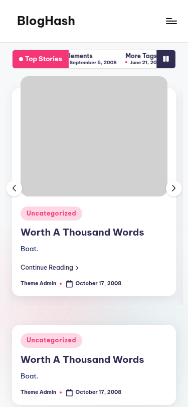 Мобильный вид — BlogHash