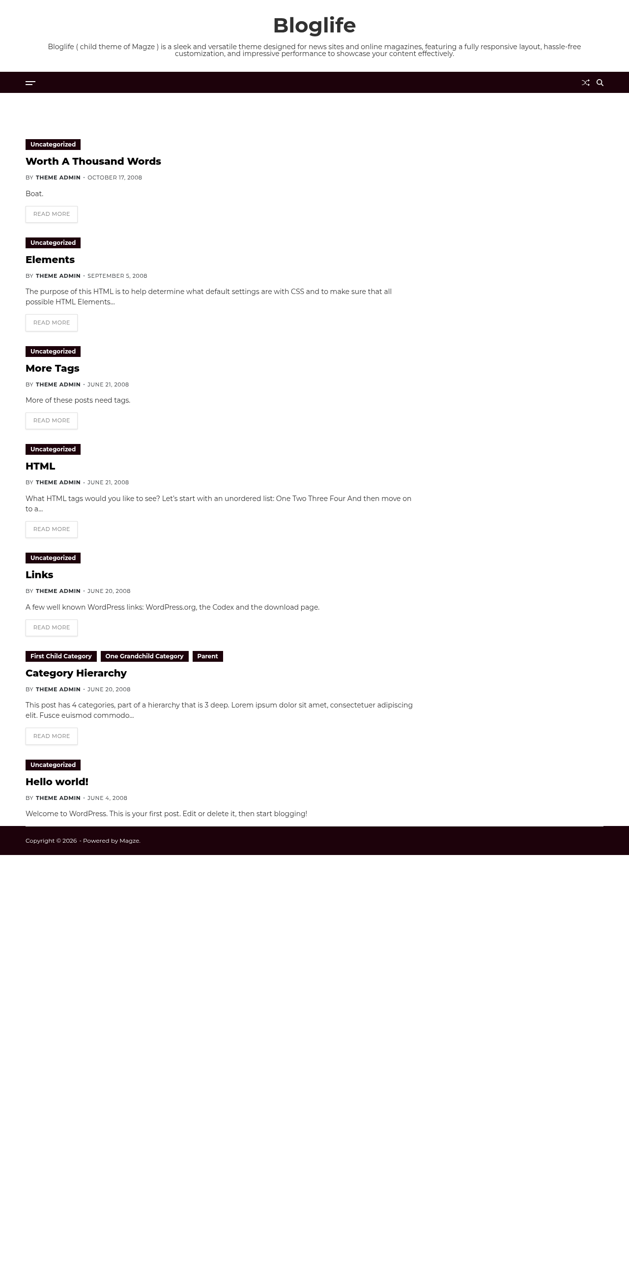 Десктоп (ниже) — Bloglife