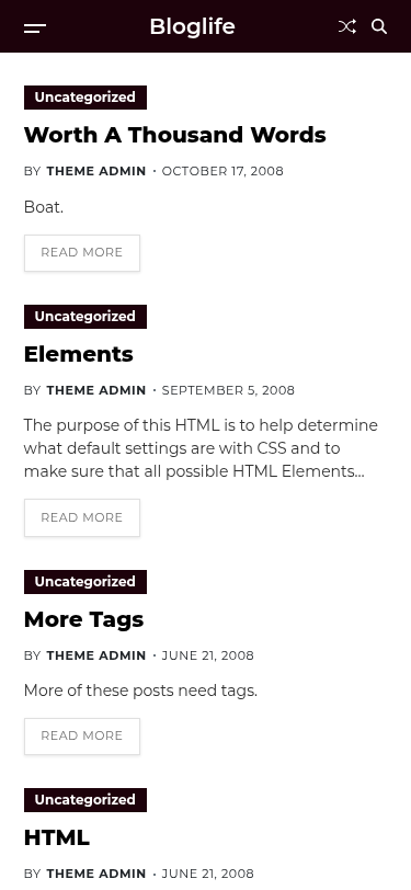 Мобильный вид — Bloglife