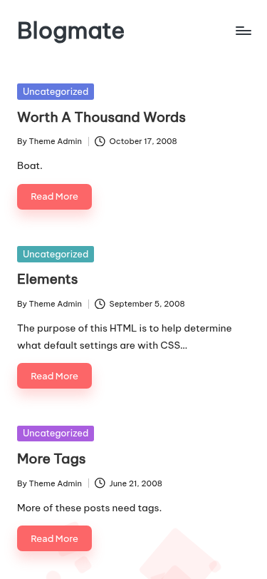 Мобильный вид — Blogmate