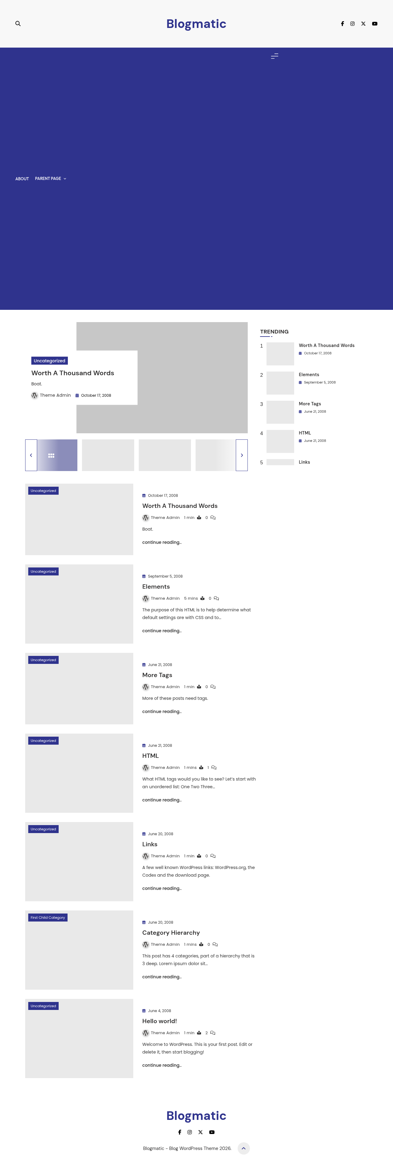 Десктоп (ниже) — Blogmatic