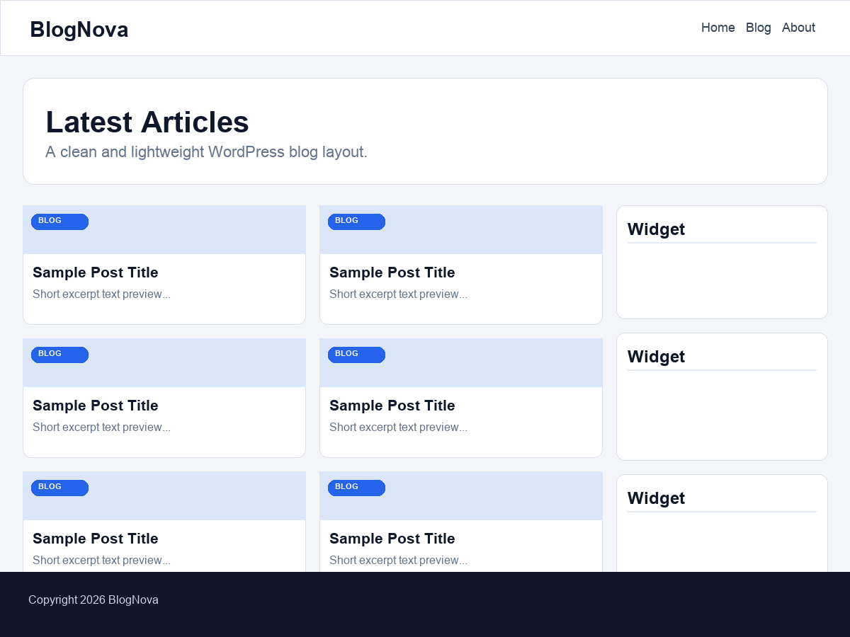 WordPress тема BlogNova