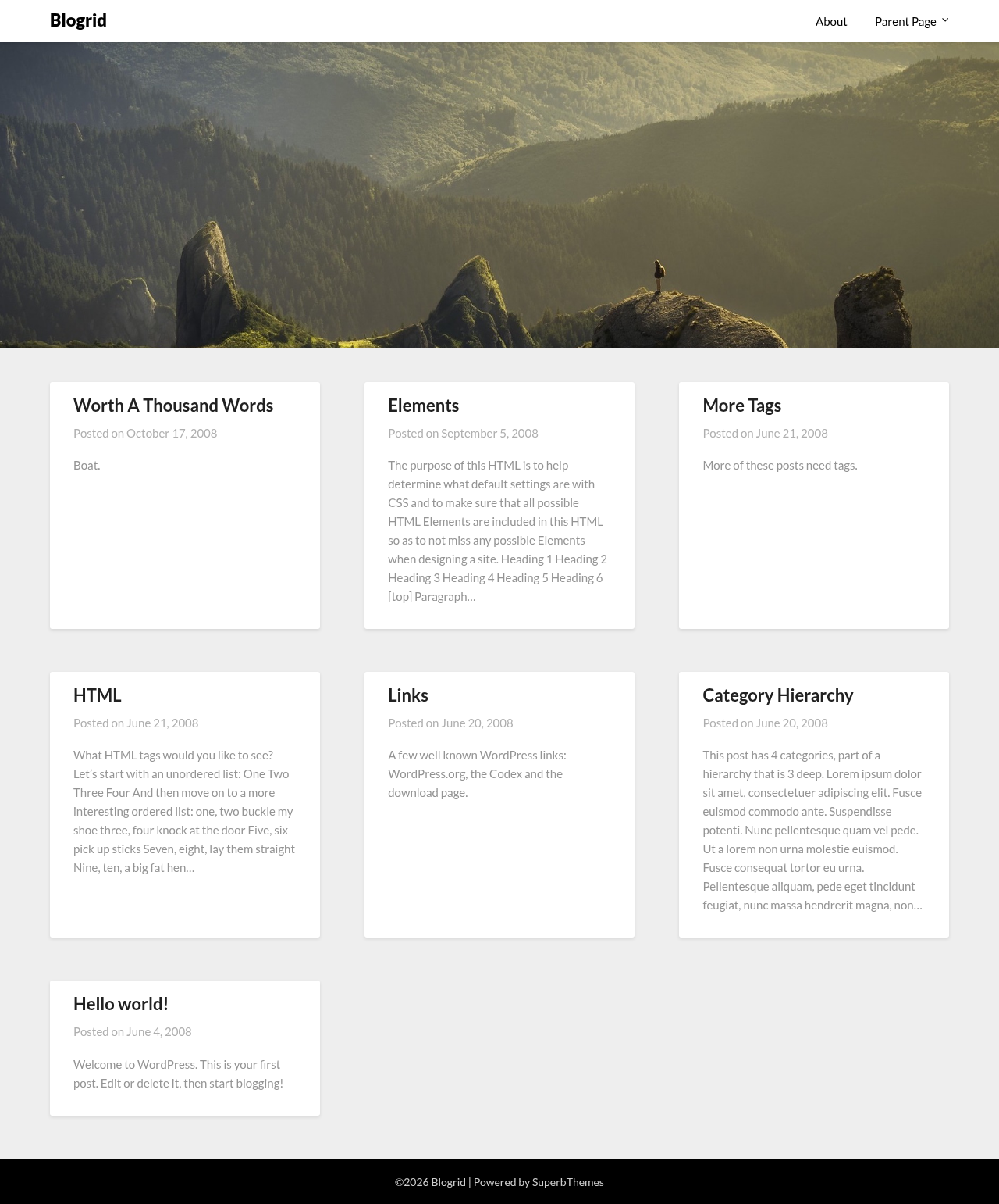 Десктоп (ниже) — Blogrid