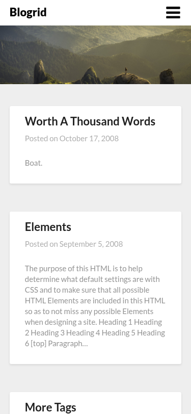Мобильный вид — Blogrid