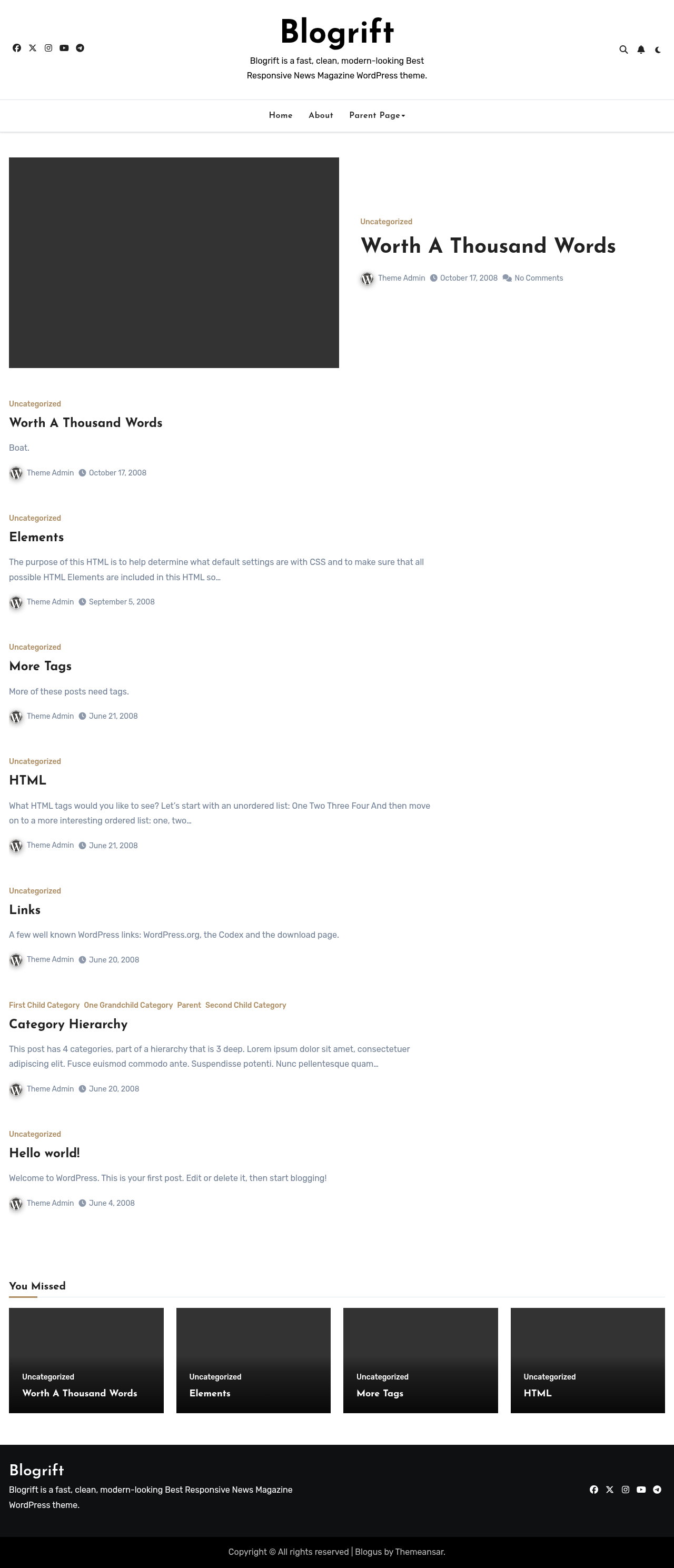 Десктоп (ниже) — Blogrift