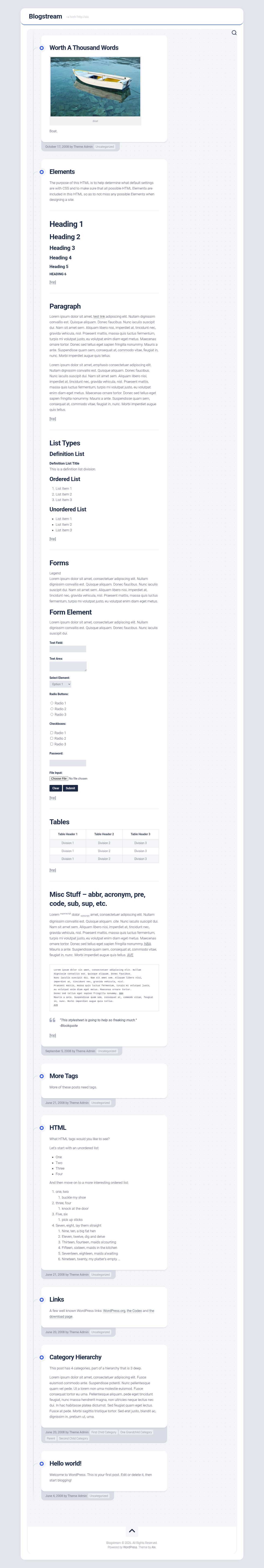 Десктоп (ниже) — Blogstream