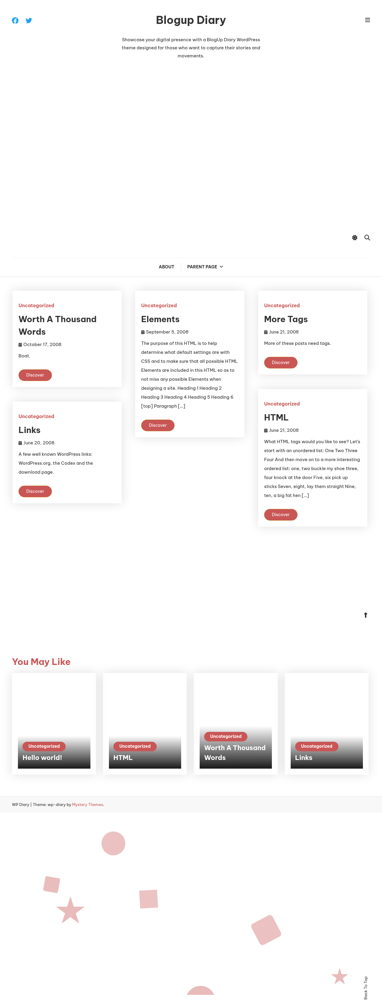 Десктоп (ниже) — Blogup Diary
