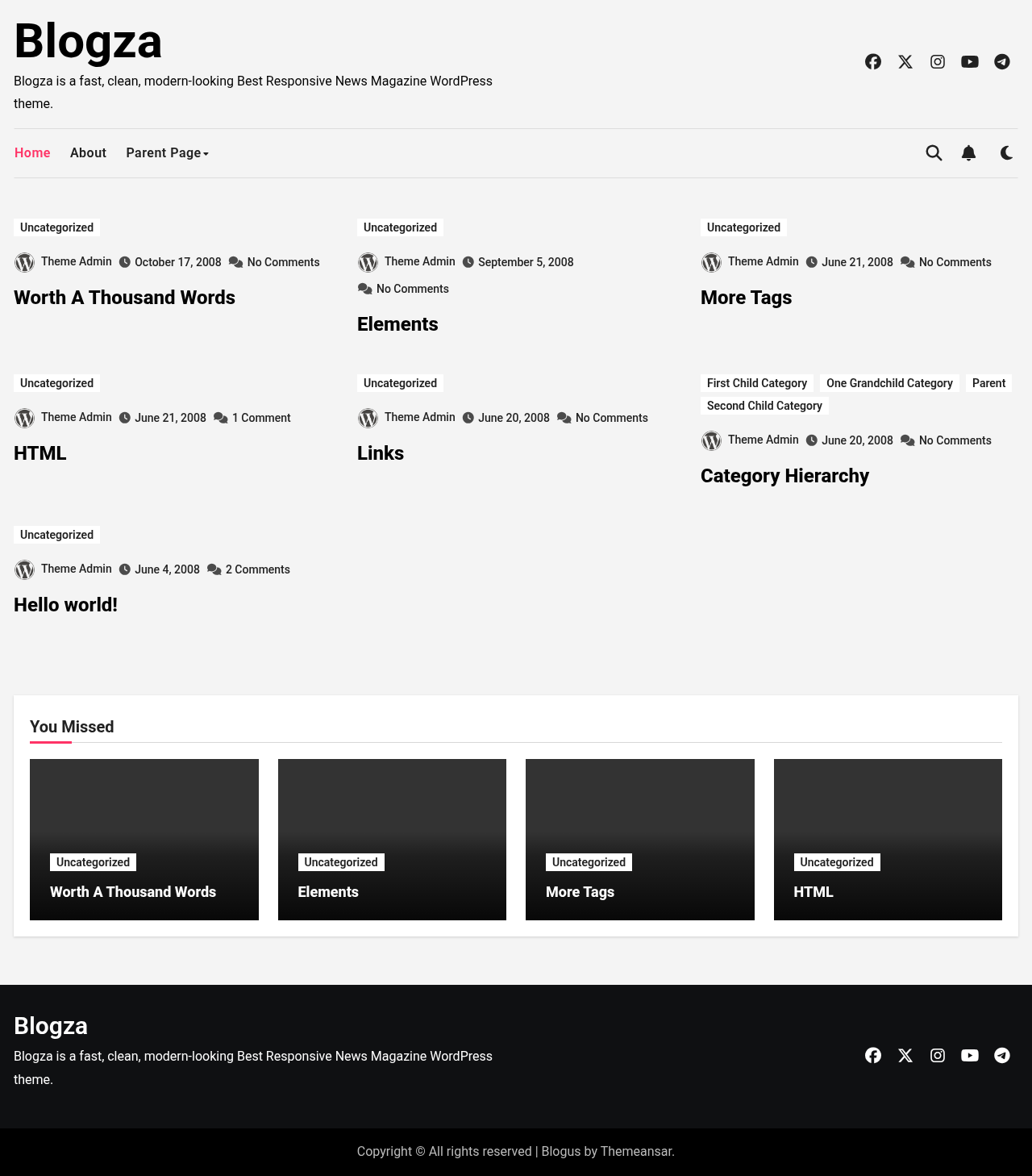 Десктоп (ниже) — Blogza