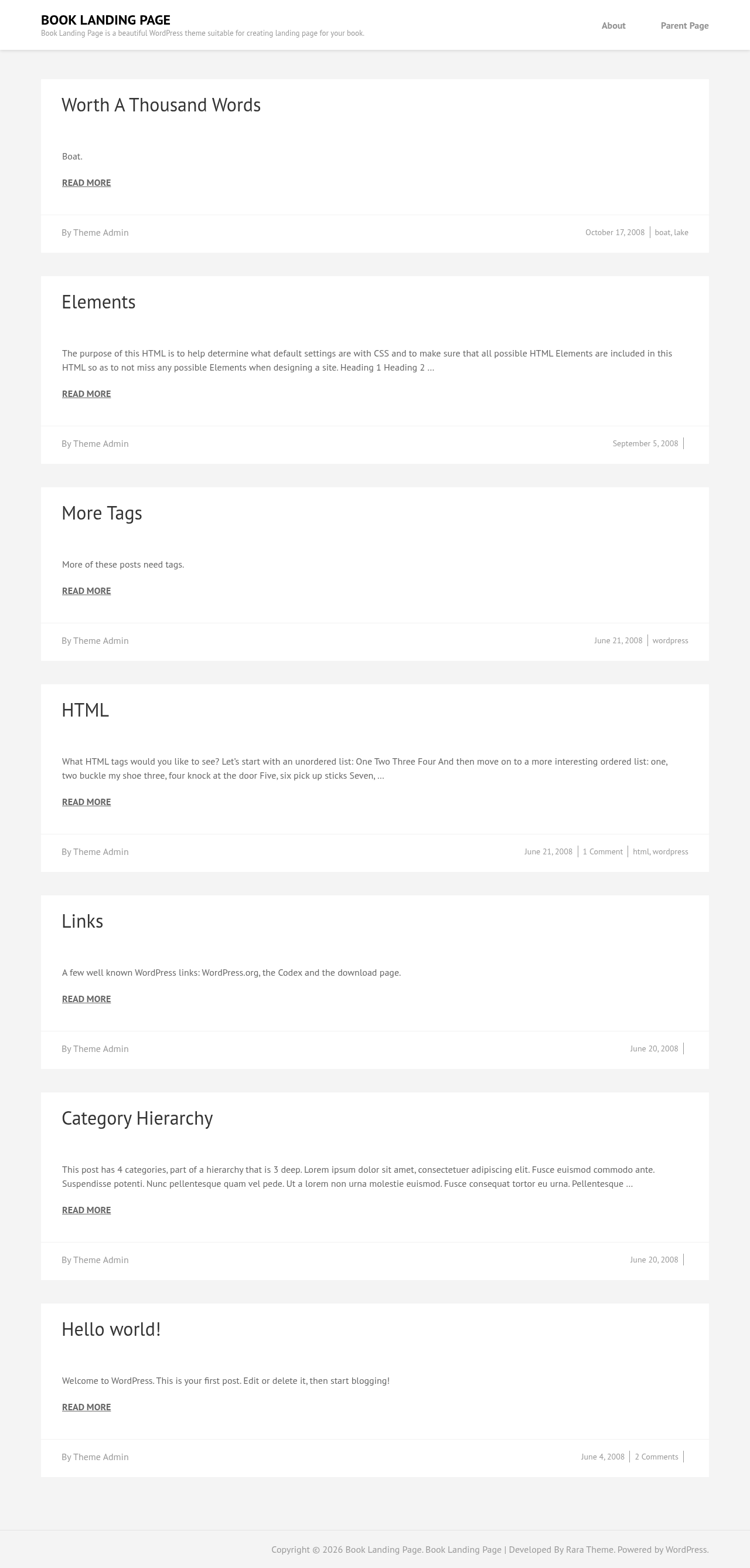 Десктоп (ниже) — Book Landing Page