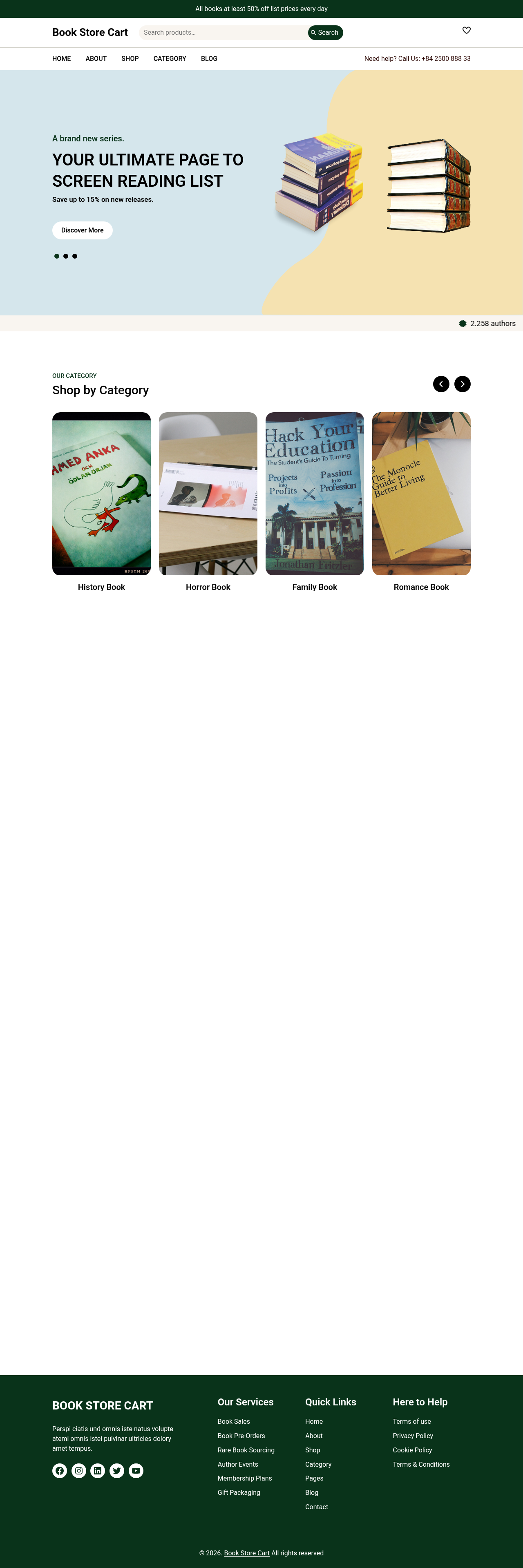 Десктоп (ниже) — Book Store Cart