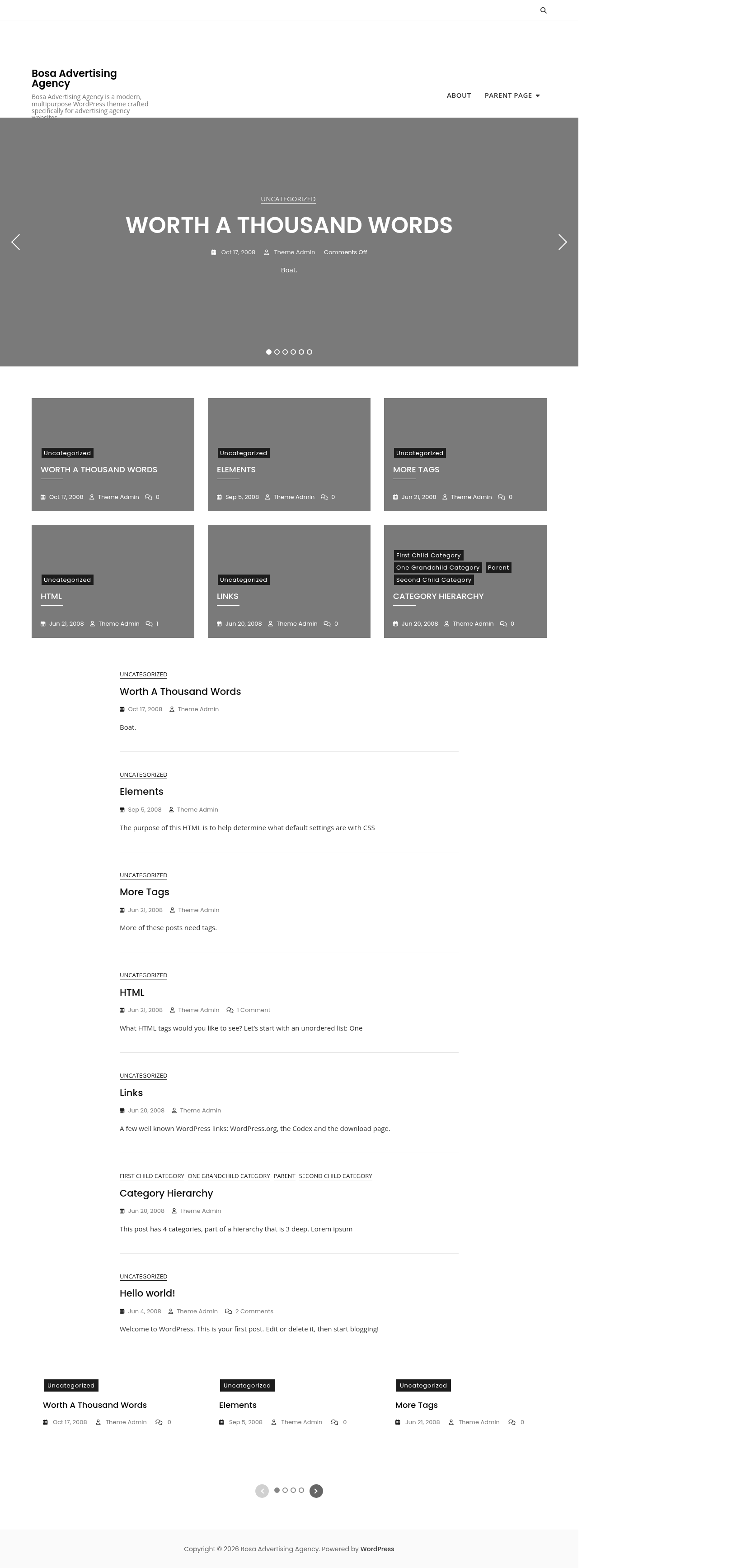 Десктоп (ниже) — Bosa Advertising Agency