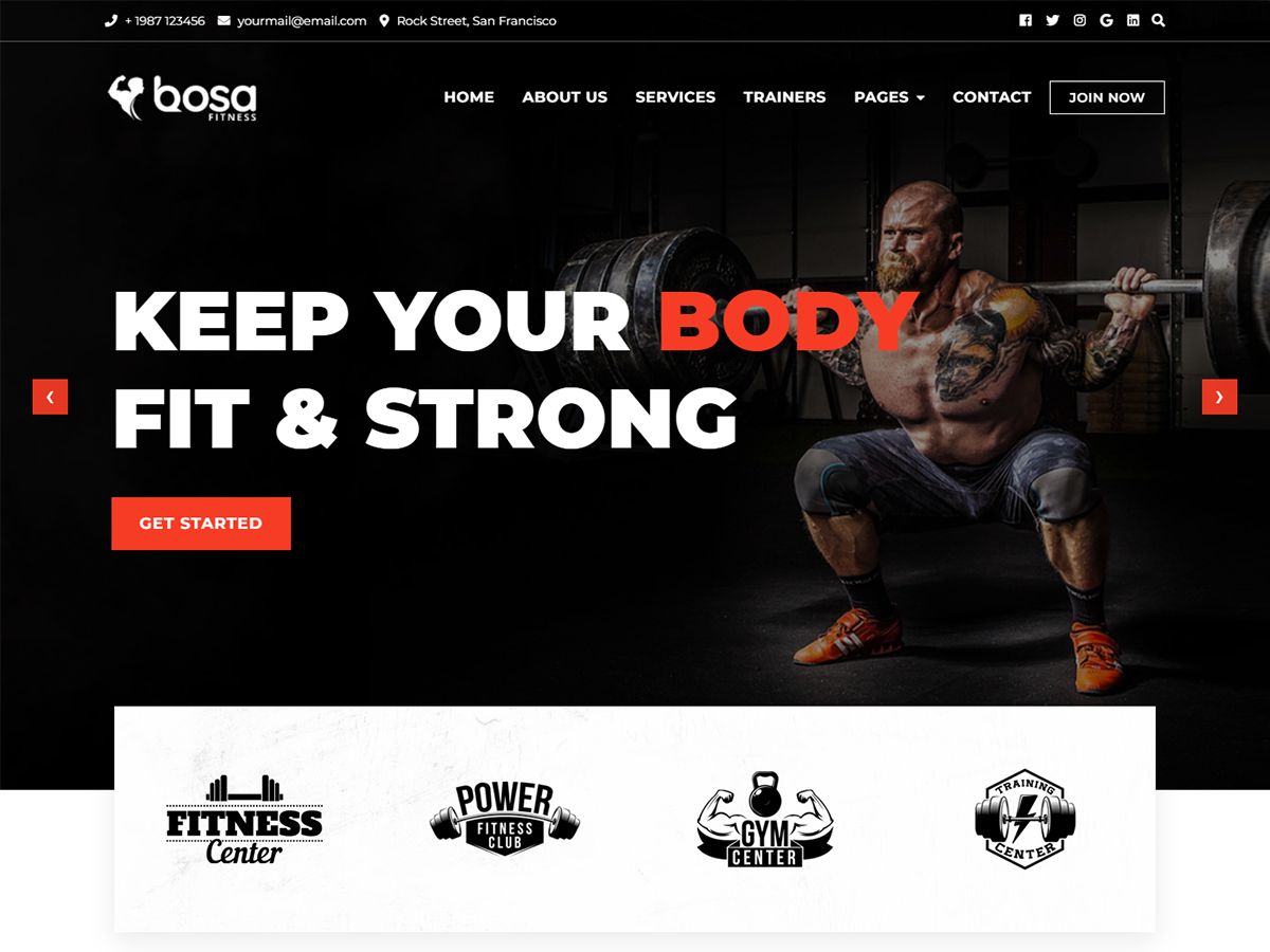 Тема Bosa Fitness для WordPress