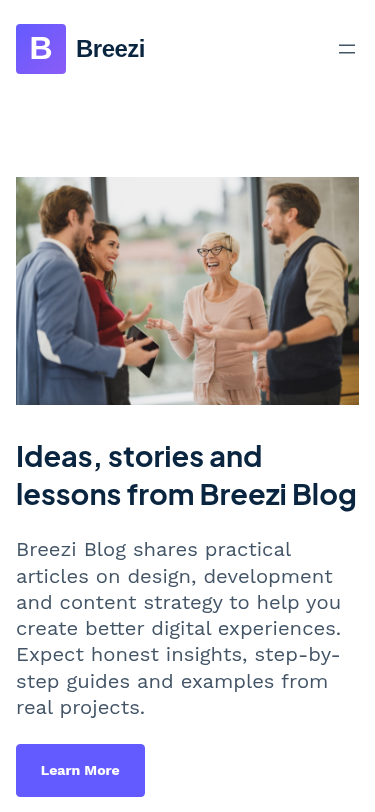 Мобильный вид — Breezi Blog