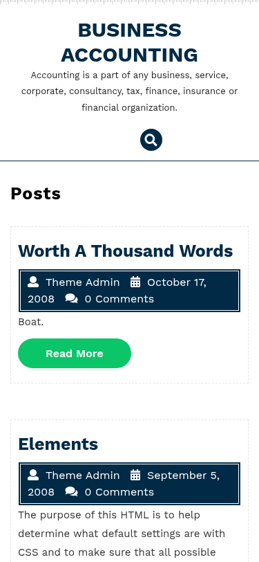 Мобильный вид — Business Accounting
