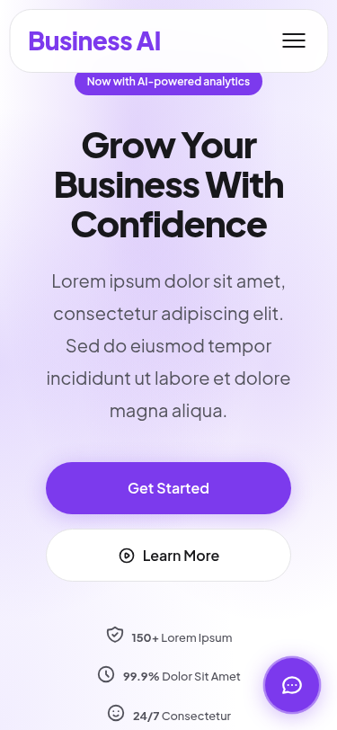 Мобильный вид — Business AI