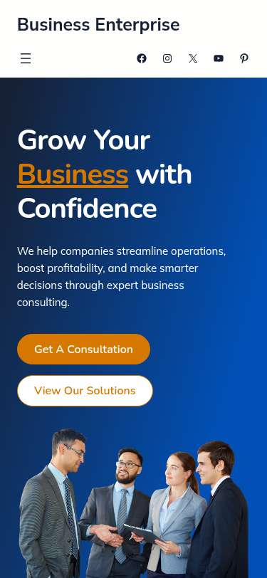 Мобильный вид — Business Enterprise