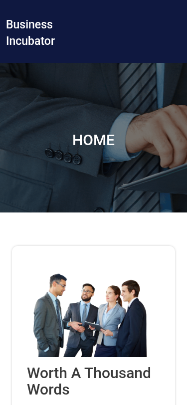 Мобильный вид — Business Incubator