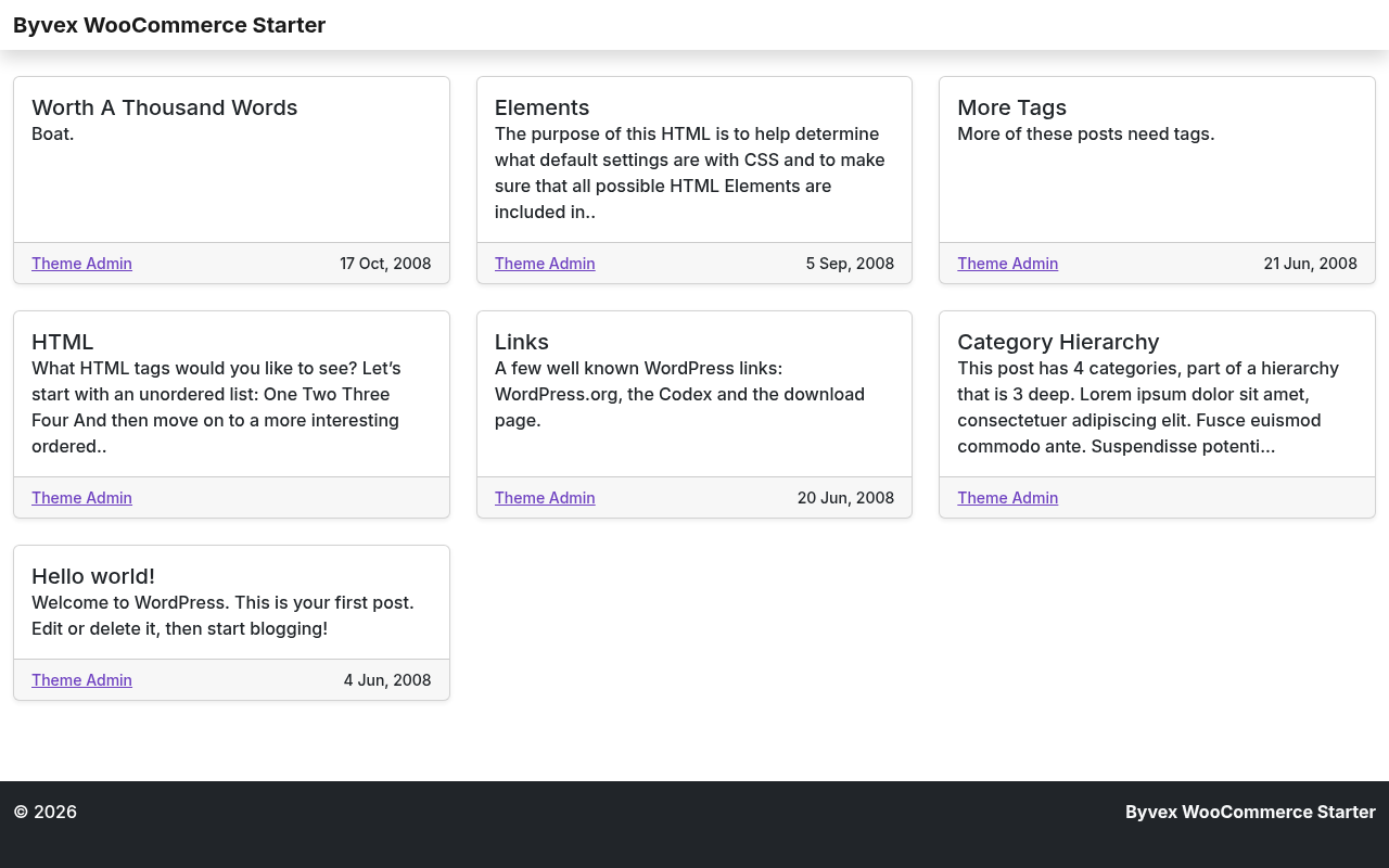 Десктоп (ниже) — Byvex WooCommerce Starter