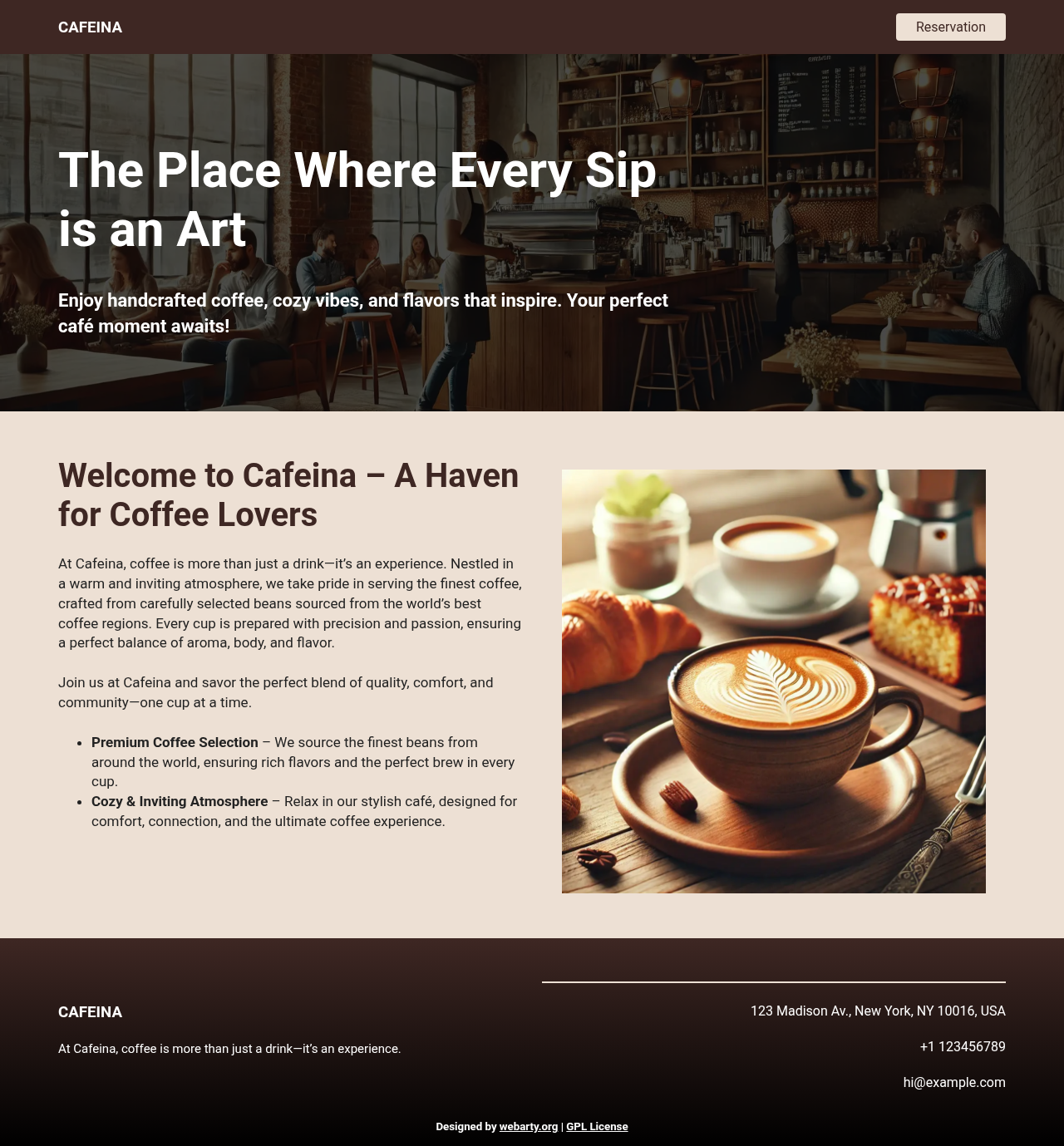Десктоп (ниже) — Cafeina