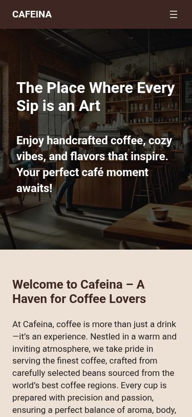 Мобильный вид — Cafeina