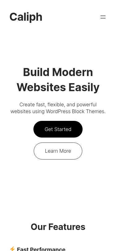 Мобильный вид — Caliph