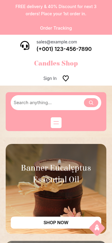 Мобильный вид — Candles Shop