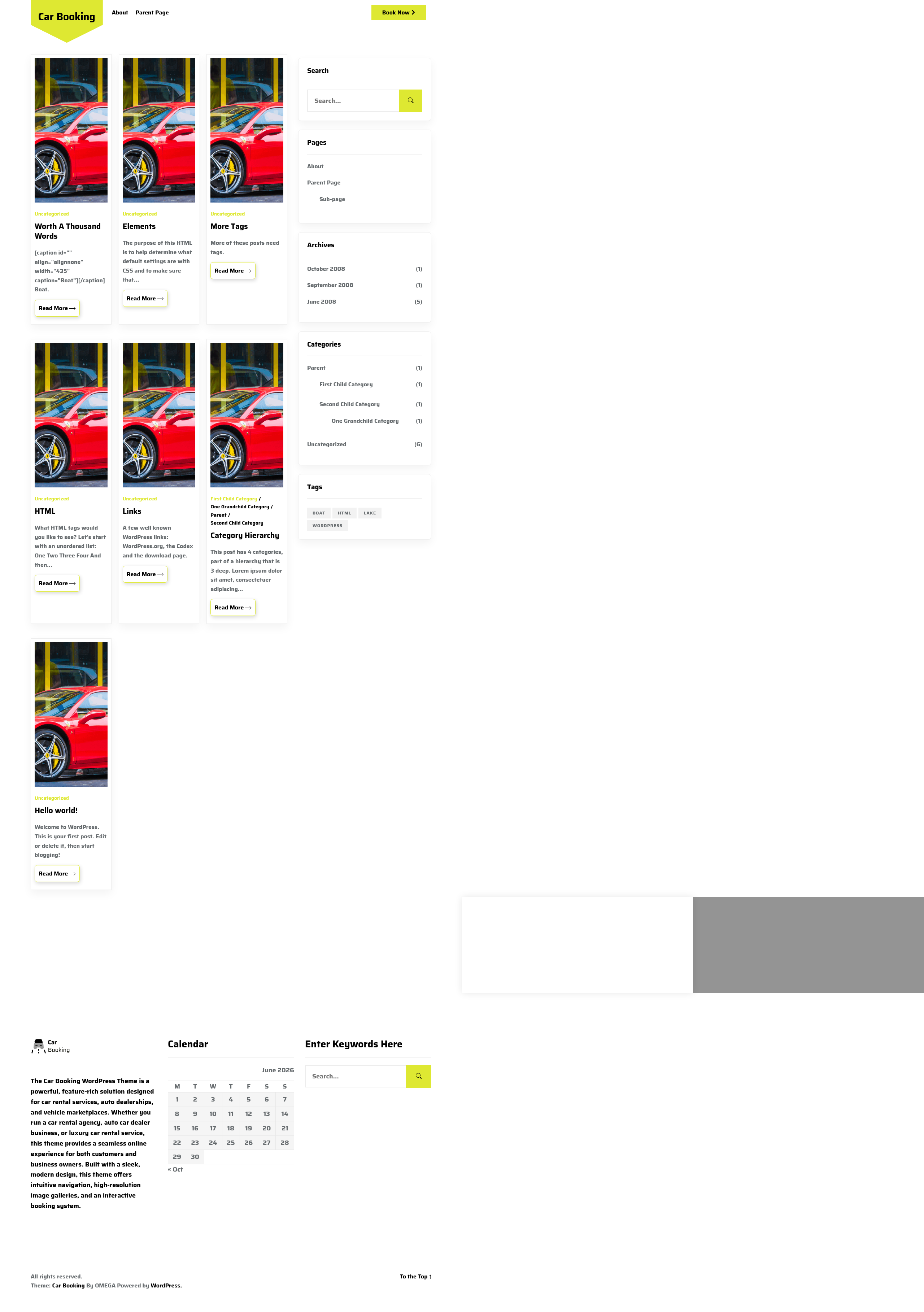 Десктоп (ниже) — Car Booking