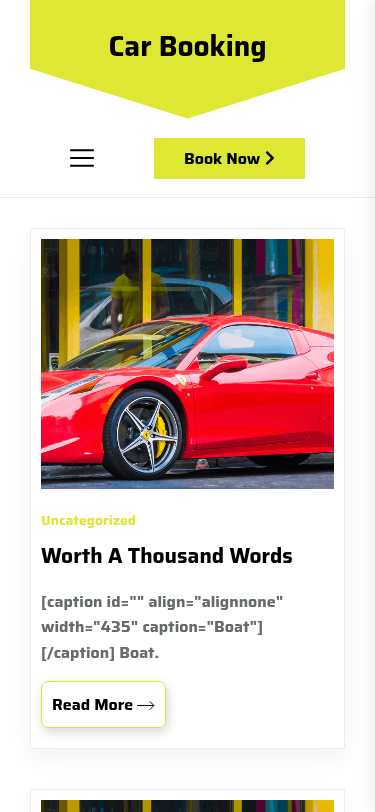 Мобильный вид — Car Booking
