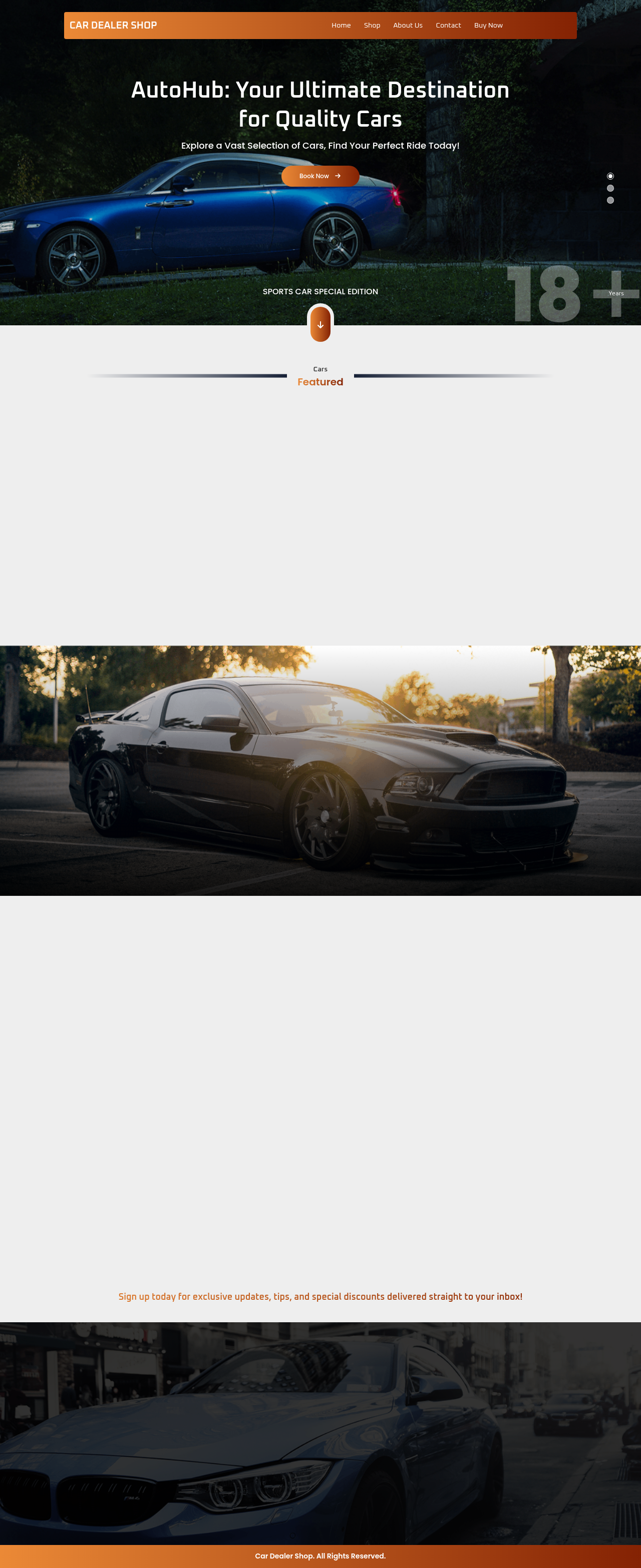 Десктоп (ниже) — Car Dealer Shop