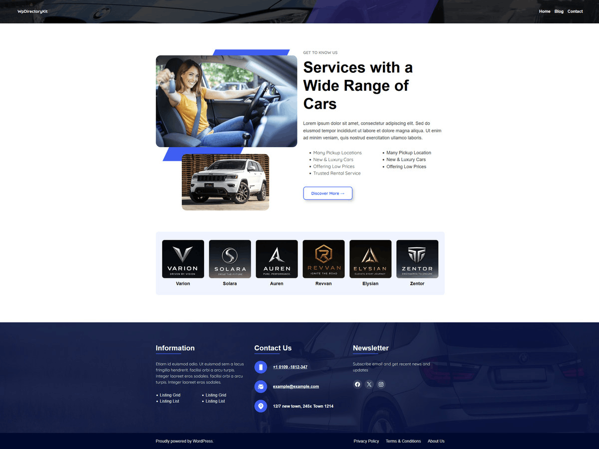 WordPress тема Car Dealership Carkit