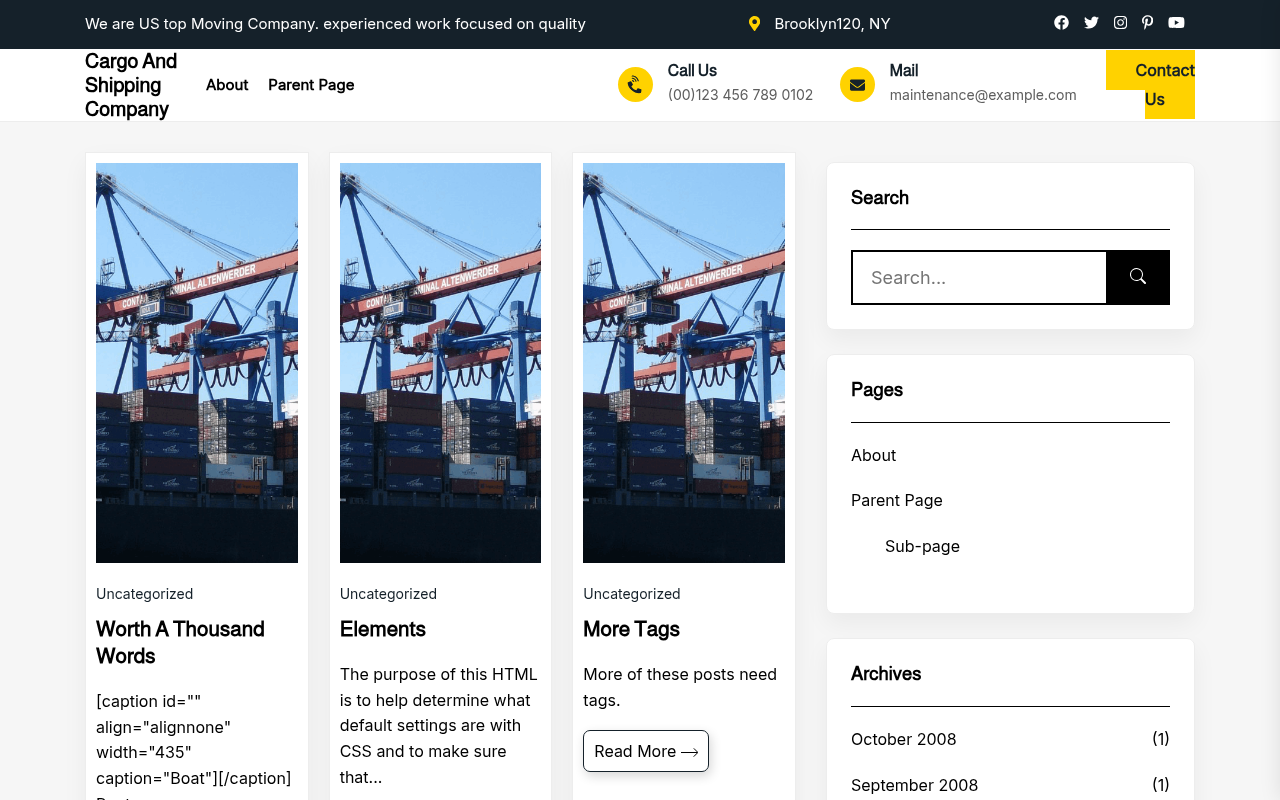 Десктоп — Cargo And Shipping Company